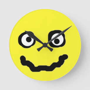 Smile Face Funny Cute Yellow Round Clock