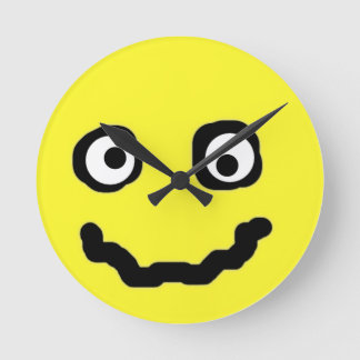 Smile Face Funny Cute Yellow Round Clock
