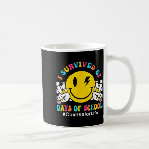 Smile Face I Survived 67 Days Of School Counselor Coffee Mug