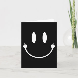 Smile Face Middle Finger Hand Funny Sarcasm Meme S Card