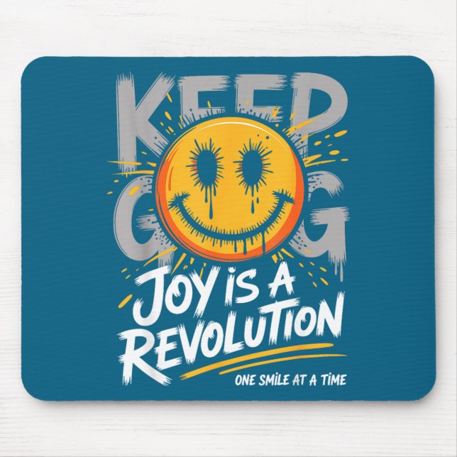 Smile Face Optimism Good Energy Mental Health Awar Mouse Mat (Front)