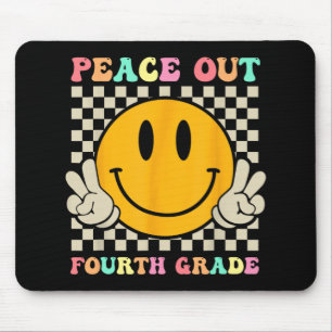 Smile Face Peace Out Fourth 4th Grade Cl Of 2023 Mouse Mat