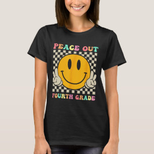 Smile Face Peace Out Fourth 4th Grade Cl Of 2023  T-Shirt