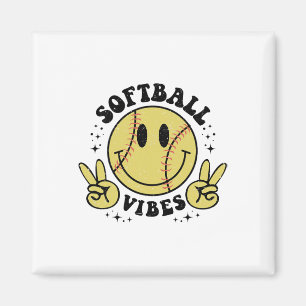 Smile Face Softll Vibes, Game Day Softll Life Mom Magnet