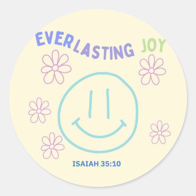Smile Face Sticker/ 90s aesthetic/ colourful  Classic Round Sticker (Front)
