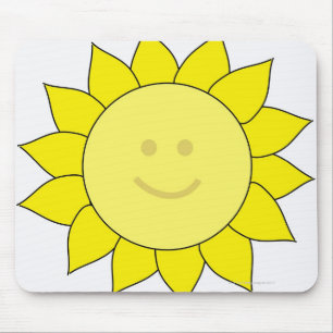 smile face Sunflower Mouse Mat