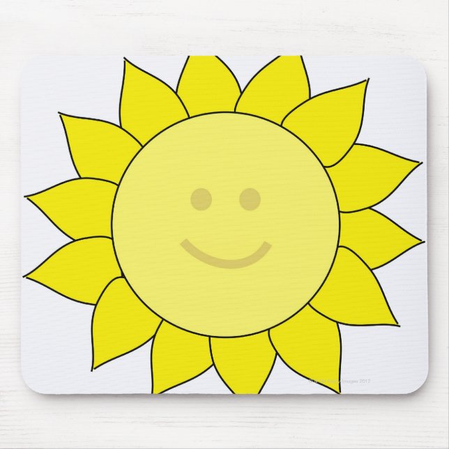 smile face Sunflower Mouse Mat (Front)