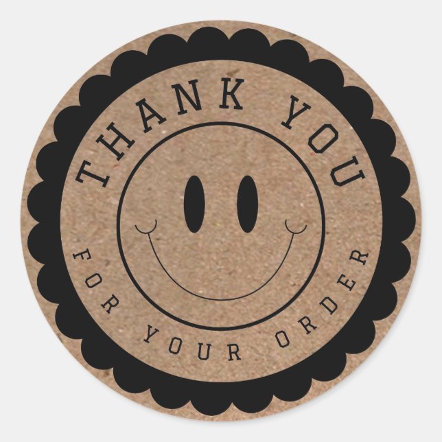 Smile Face Thank You Craft Circle Classic Round Sticker (Front)