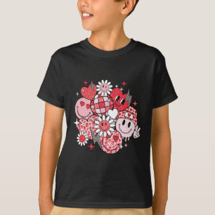 Smile Face Valentines Day Vibes Leopard Flower Gro T-Shirt