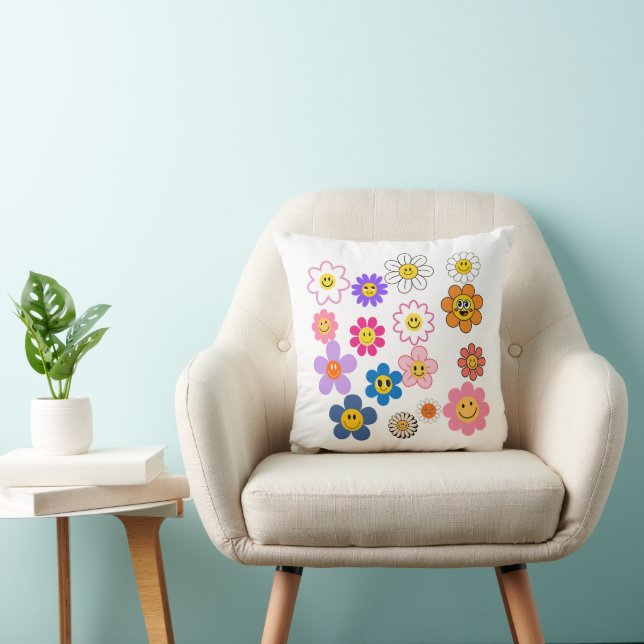 Smile Flowers 16x16 Cushion (Chair)