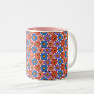 Smile Flowers Two-Tone Coffee Mug