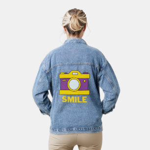 smile for free photo denim jacket