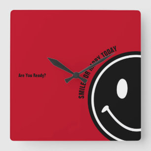 Smile for Happy Today Square Wall Clock