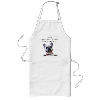Smile French Bulldog Long Apron