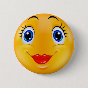 Smile girl 6 cm round badge