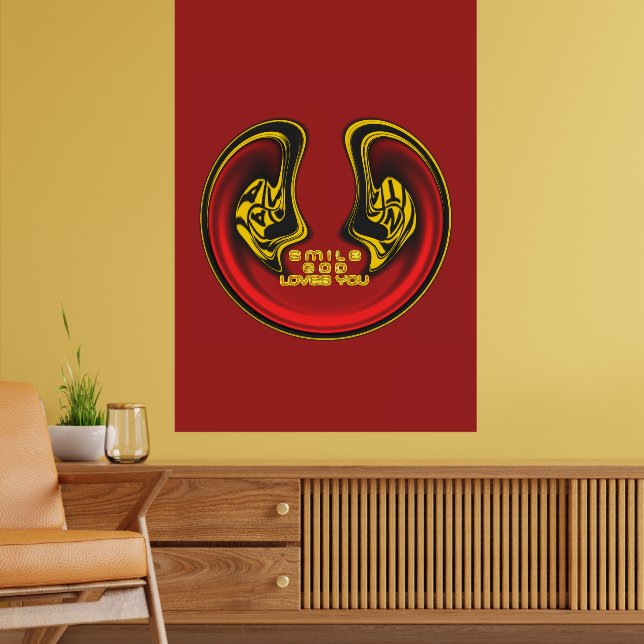  Smile God Loves You Beautiful Amazing Text Quote  Poster (Living Room 2)