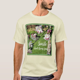 Smile God Loves You Blossoms Inspirational T-Shirt