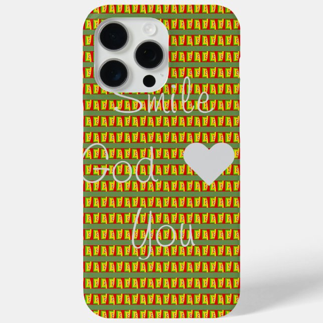 Smile, God Loves You (Rasta Chequered Edition) Case-Mate iPhone Case (Back)