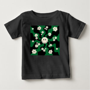 Smile - Green, Cream and Black Baby T-Shirt