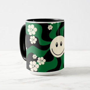 Smile - Green, Cream and Black Mug