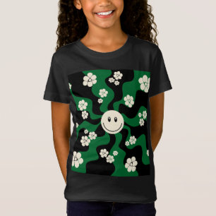 Smile - Green, Cream and Black T-Shirt