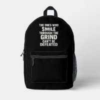 Smile grind gym motivation quote with white text