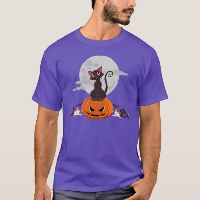 Smile Halloween cat friend T-Shirt (Front)