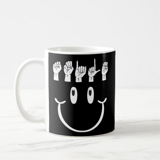 Smile Hand Sign Language Asl Interpreter Translato Coffee Mug (Left)