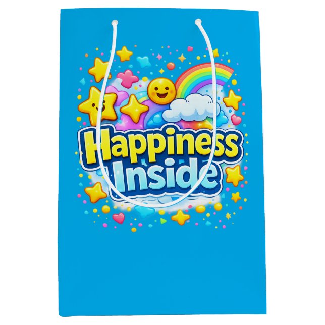 Smile, Happiness is Inside Medium Gift Bag (Front)