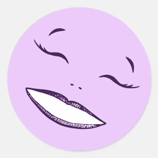 Smile happy girls pink sticker pink (Front)
