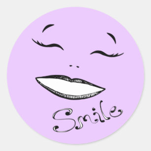 Smile happy girls pink sticker pink