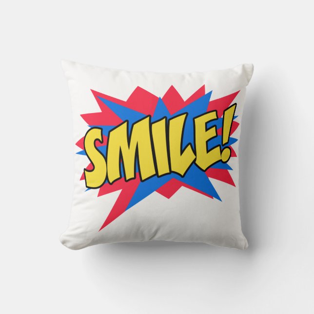 Smile Happy Pop Art Cushion (Front)