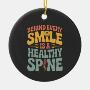 Smile Healthy Spine Chiropractor Quote Design Ceramic Tree Decoration