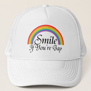 Smile If You Are Gay Rainbow Pride Trucker Hat