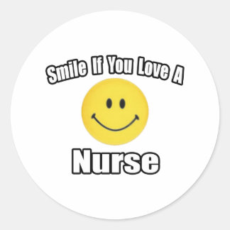 Smile If You Love a Nurse Classic Round Sticker