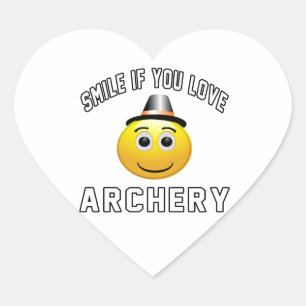 Smile if you love Archery. Heart Sticker