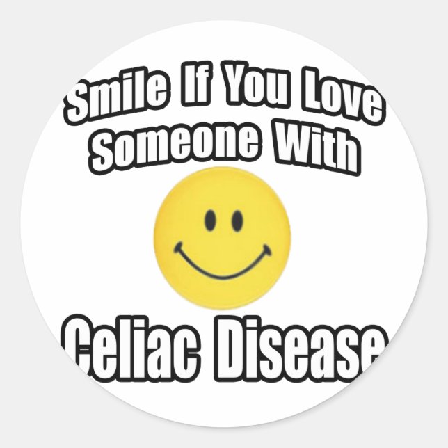 Smile If You Love Someone With Celiac Disease Classic Round Sticker (Front)
