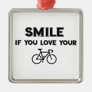 Smile If You Love Your Bike Metal Tree Decoration