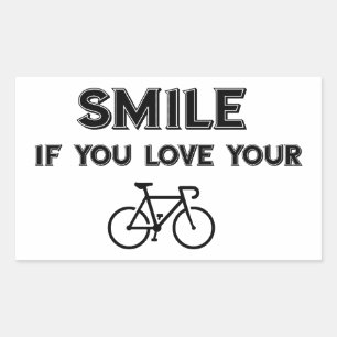 Smile If You Love Your Bike Rectangular Sticker