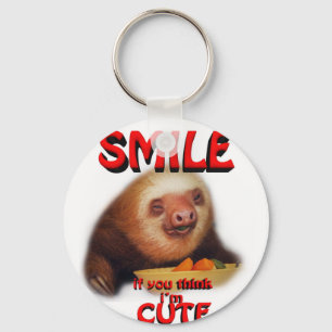 smile if you think i'm cute. key ring