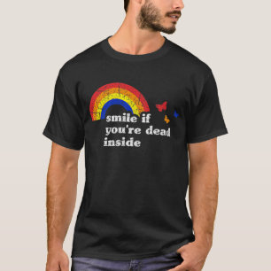 Smile if You're Dead Inside Rainbow Vintage T-Shirt