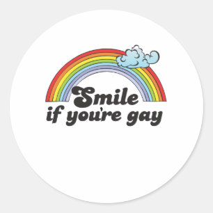 Smile if youre gay classic round sticker