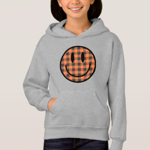 Smile in Pumpkin Gingham Hoodie
