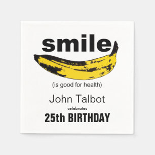 Smile is good 25th Birthday Party Paper Napkin