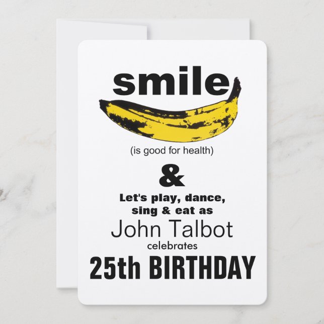 Smile is good for Health 25th Birthday Invitation (Front)
