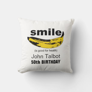 Smile is good for health 50th birthday Pillow