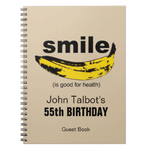 Smile is good for Health 55th Birthday Guestbook Notebook