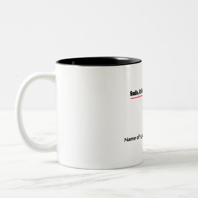 Smile, it let's your teeth breathe Two-Tone coffee mug (Left)