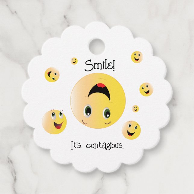 Smile it's contagious favour tags (Front)