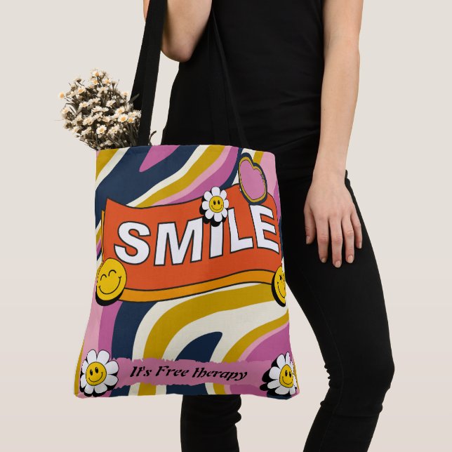 Smile. It's free therapy Tote Bag (Close Up)